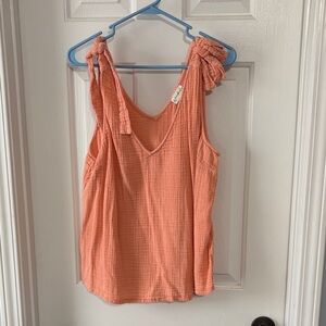 Wonderly Peach Tank Top with Shoulder Ties